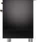 ILVE Nostalgie II 36" Induction Range with Element Stove and Electric Oven in Glossy Black with Bronze Trim, UPI366NMPBKB