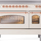 ILVE Nostalgie II 48" Induction Range with Element Stove and Electric Oven in Antique White with Copper Trim, UPI486NMPAWP