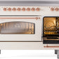 ILVE Nostalgie II 48" Induction Range with Element Stove and Electric Oven in Antique White with Copper Trim, UPI486NMPAWP
