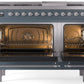 ILVE Nostalgie II 48" Dual Fuel Natural Gas Range in Blue Grey with Chrome Trim, UP48FNMPBGC