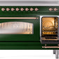 ILVE Nostalgie II 48" Induction Range with Element Stove and Electric Oven in Emerald Green with Copper Trim, UPI486NMPEGP