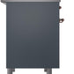 ILVE Nostalgie II 40" Dual Fuel Natural Gas Range in Blue Grey with Copper Trim, UPD40FNMPBGP