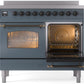 ILVE Nostalgie II 40" Induction Range with Element Stove and Electric Oven in Blue Grey with Bronze Trim, UPDI406NMPBGB