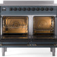 ILVE Nostalgie II 40" Induction Range with Element Stove and Electric Oven in Blue Grey with Bronze Trim, UPDI406NMPBGB