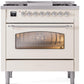 ILVE Nostalgie II 36" Dual Fuel Propane Gas Range in Antique White with Chrome Trim, UP36FNMPAWCLP