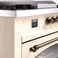 ILVE Nostalgie II 60" Dual Fuel Propane Gas Range in Antique White with Bronze Trim, UP60FSNMPAWBLP