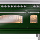 ILVE Nostalgie II 48" Induction Range with Element Stove and Electric Oven in Emerald Green with Chrome Trim, UPI486NMPEGC