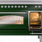 ILVE Nostalgie II 48" Induction Range with Element Stove and Electric Oven in Emerald Green with Chrome Trim, UPI486NMPEGC