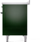 ILVE Nostalgie II 48" Induction Range with Element Stove and Electric Oven in Emerald Green with Chrome Trim, UPI486NMPEGC