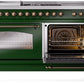 ILVE Nostalgie II 60" Dual Fuel Propane Gas Range in Emerald Green with Bronze Trim, UP60FSNMPEGBLP