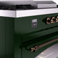 ILVE Nostalgie II 60" Dual Fuel Propane Gas Range in Emerald Green with Bronze Trim, UP60FSNMPEGBLP