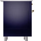 ILVE Nostalgie II 36" Dual Fuel Natural Gas Range in Blue with Brass Trim, UP36FNMPMBG