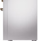 ILVE Nostalgie II 36" Dual Fuel Natural Gas Range in Stainless Steel with Bronze Trim, UP36FNMPSSB