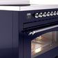 ILVE Nostalgie II 36" Induction Range with Element Stove and Electric Oven in Blue with Chrome Trim, UPI366NMPMBC