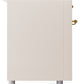 ILVE Nostalgie II 60" Dual Fuel Propane Gas Range in Antique White with Brass Trim, UP60FSNMPAWGLP