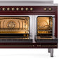 ILVE Nostalgie II 48" Induction Range with Element Stove and Electric Oven in Burgundy with Bronze Trim, UPI486NMPBUB