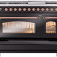 ILVE Nostalgie II 48" Dual Fuel Propane Gas Range in Black with Copper Trim, UP48FNMPBKPLP
