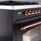 ILVE Nostalgie II 48" Dual Fuel Propane Gas Range in Black with Copper Trim, UP48FNMPBKPLP