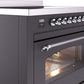 ILVE Nostalgie II 36" Induction Range with Element Stove and Electric Oven in Matte Graphite with Chrome Trim, UPI366NMPMGC