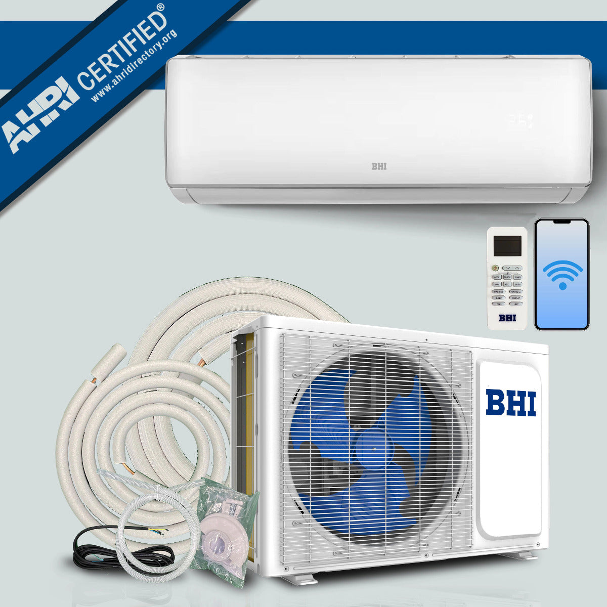 BHI 12,000 BTU 17 SEER2 Ductless Mini Split Air Conditioner with Heat