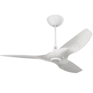 Big Ass Fans Haiku Covered Outdoor Ceiling Fan with Driftwood Blade and White Motor