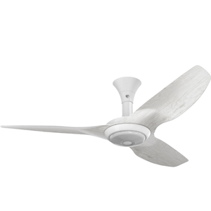 Big Ass Fans Haiku Covered Outdoor Ceiling Fan with Driftwood Blade and LED Downlight Kit