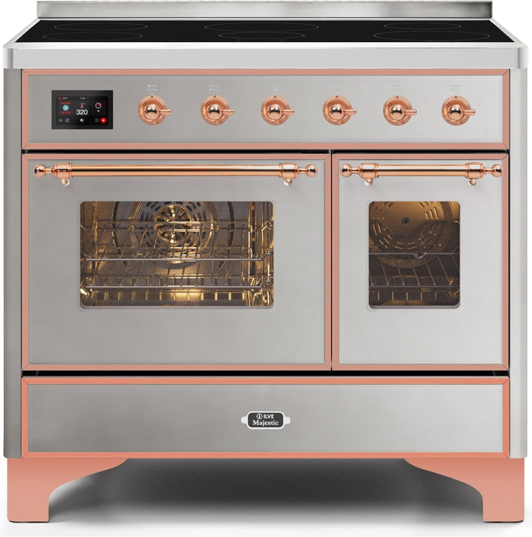 ILVE Majestic II 40" Induction Range with Element Stove and Electric Oven in Stainless Steel with Copper Trim, UMDI10NS3SSP