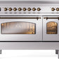 ILVE Nostalgie II 48" Induction Range with Element Stove and Electric Oven in Stainless Steel with Bronze Trim, UPI486NMPSSB