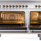 ILVE Nostalgie II 48" Induction Range with Element Stove and Electric Oven in Stainless Steel with Bronze Trim, UPI486NMPSSB