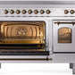 ILVE Nostalgie II 48" Induction Range with Element Stove and Electric Oven in Stainless Steel with Bronze Trim, UPI486NMPSSB
