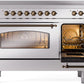 ILVE Nostalgie II 48" Induction Range with Element Stove and Electric Oven in Stainless Steel with Bronze Trim, UPI486NMPSSB