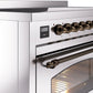 ILVE Nostalgie II 48" Induction Range with Element Stove and Electric Oven in Stainless Steel with Bronze Trim, UPI486NMPSSB