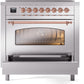 ILVE Nostalgie II 36" Induction Range with Element Stove and Electric Oven in Stainless Steel with Copper Trim, UPI366NMPSSP