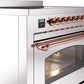 ILVE Nostalgie II 36" Induction Range with Element Stove and Electric Oven in Stainless Steel with Copper Trim, UPI366NMPSSP