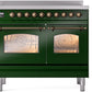 ILVE Nostalgie II 40" Induction Range with Element Stove and Electric Oven in Emerald Green with Bronze Trim, UPDI406NMPEGB