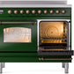 ILVE Nostalgie II 40" Induction Range with Element Stove and Electric Oven in Emerald Green with Bronze Trim, UPDI406NMPEGB