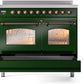 ILVE Nostalgie II 40" Induction Range with Element Stove and Electric Oven in Emerald Green with Bronze Trim, UPDI406NMPEGB