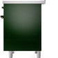 ILVE Nostalgie II 40" Induction Range with Element Stove and Electric Oven in Emerald Green with Bronze Trim, UPDI406NMPEGB