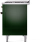 ILVE Nostalgie II 48" Dual Fuel Propane Gas Range in Emerald Green with Bronze Trim, UP48FNMPEGBLP