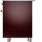 ILVE Nostalgie II 36" Dual Fuel Natural Gas Range in Burgundy with Brass Trim, UP36FNMPBUG
