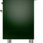 ILVE Nostalgie II 36" Dual Fuel Propane Gas Range in Emerald Green with Brass Trim, UP36FNMPEGGLP