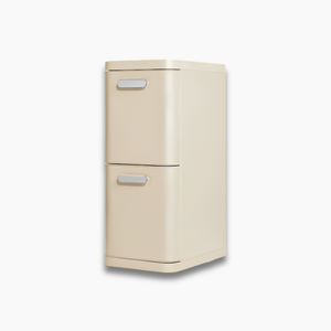 Caraway 45L 2-Drawer Recycling Bin in Cream