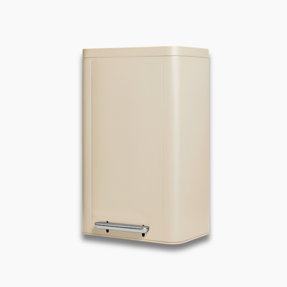 Caraway 45L Rectangular Step Trash Can in Cream