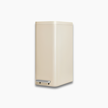 Caraway 45L Slim Step Trash Can in Cream