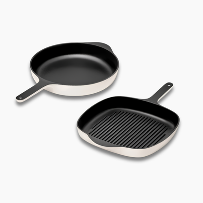 Caraway Cast Iron Skillet & Grill Pan Duo