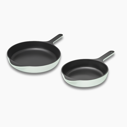 Caraway Enameled Cast Iron Skillet Duo