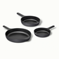 Caraway Enameled Cast Iron Skillet Trio