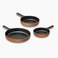 Caraway Enameled Cast Iron Skillet Trio