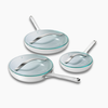 Caraway Fry Pan Trio with Glass Lids - Gray