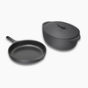 Caraway Large Enameled Cast Iron Duo - Charcoal